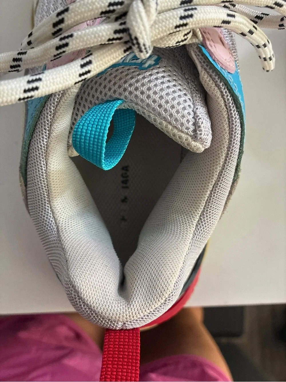Balenciaga triple S Sneakers with Cream, Blue & Red Accents